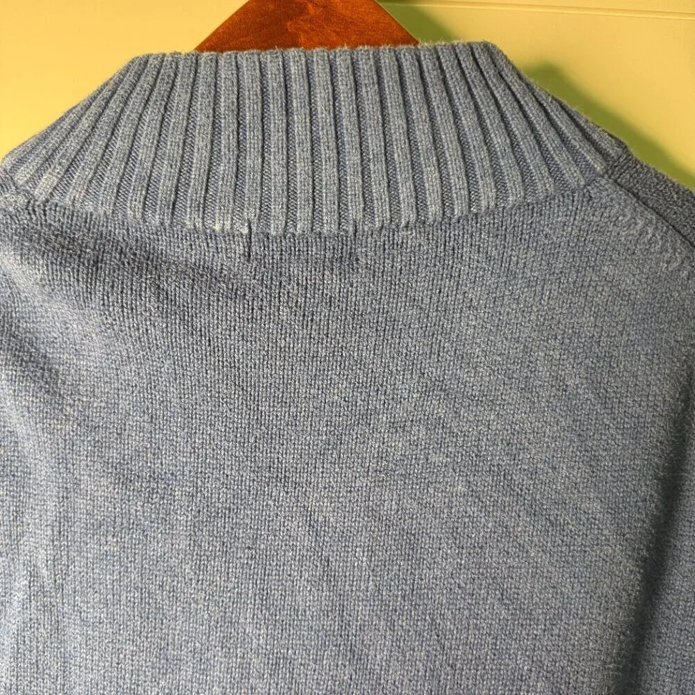 Polo Ralph Lauren Quarter Zip Sweater Heathered Blue Sz 3XLT Tall